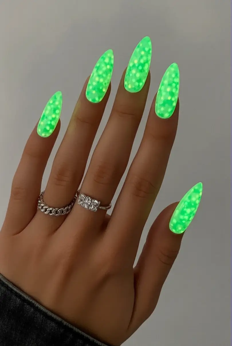 Neon Nails That Pop in 2025 Alien Glow Dot Matrix