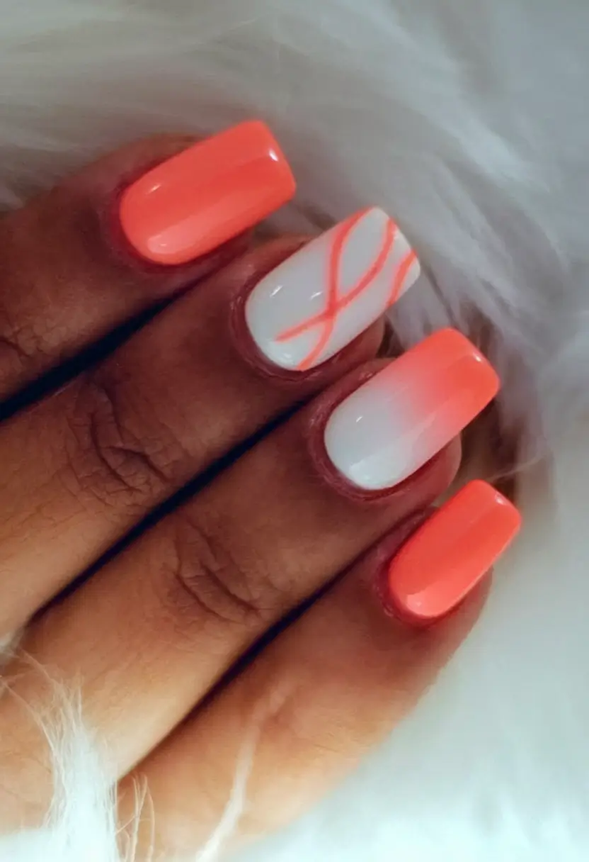 Ombre Looks for Summer 2025 Coral Creamsicle Ombre with White Accents
