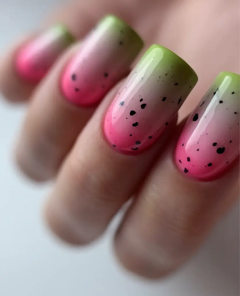 Ombre Looks for Summer 2025 Watermelon Splash Ombre with Speckles