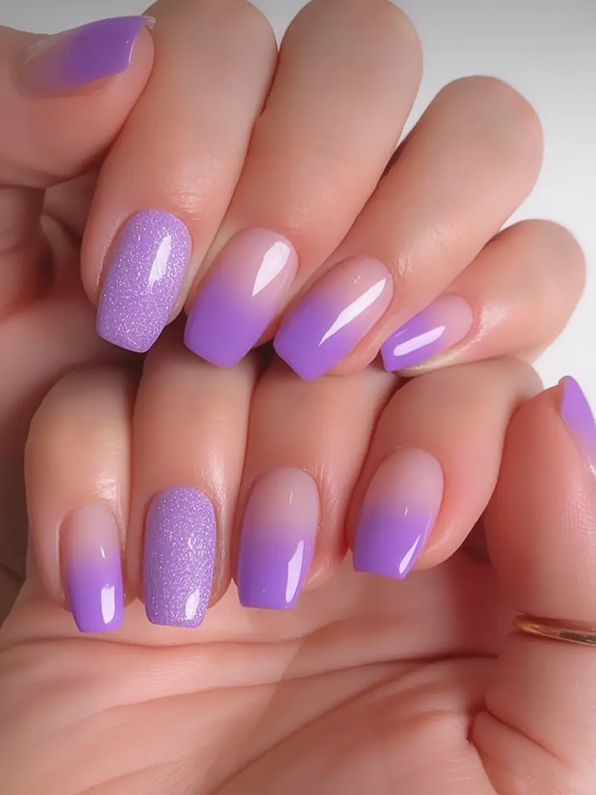 Ombre Looks for Summer 2025 Lavender Dusk Glitter Ombre