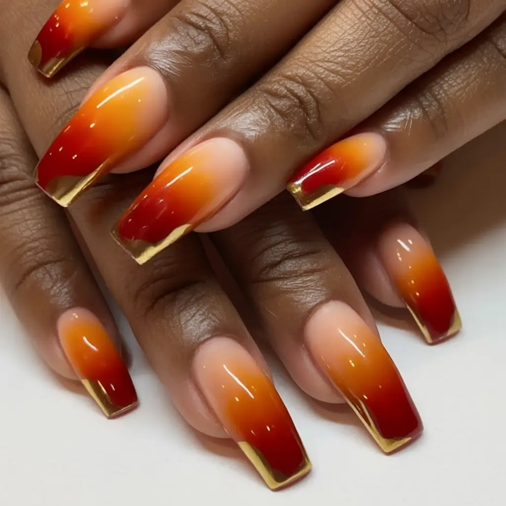 Ombre Looks for Summer 2025 Fiery Ombre with a Golden Edge