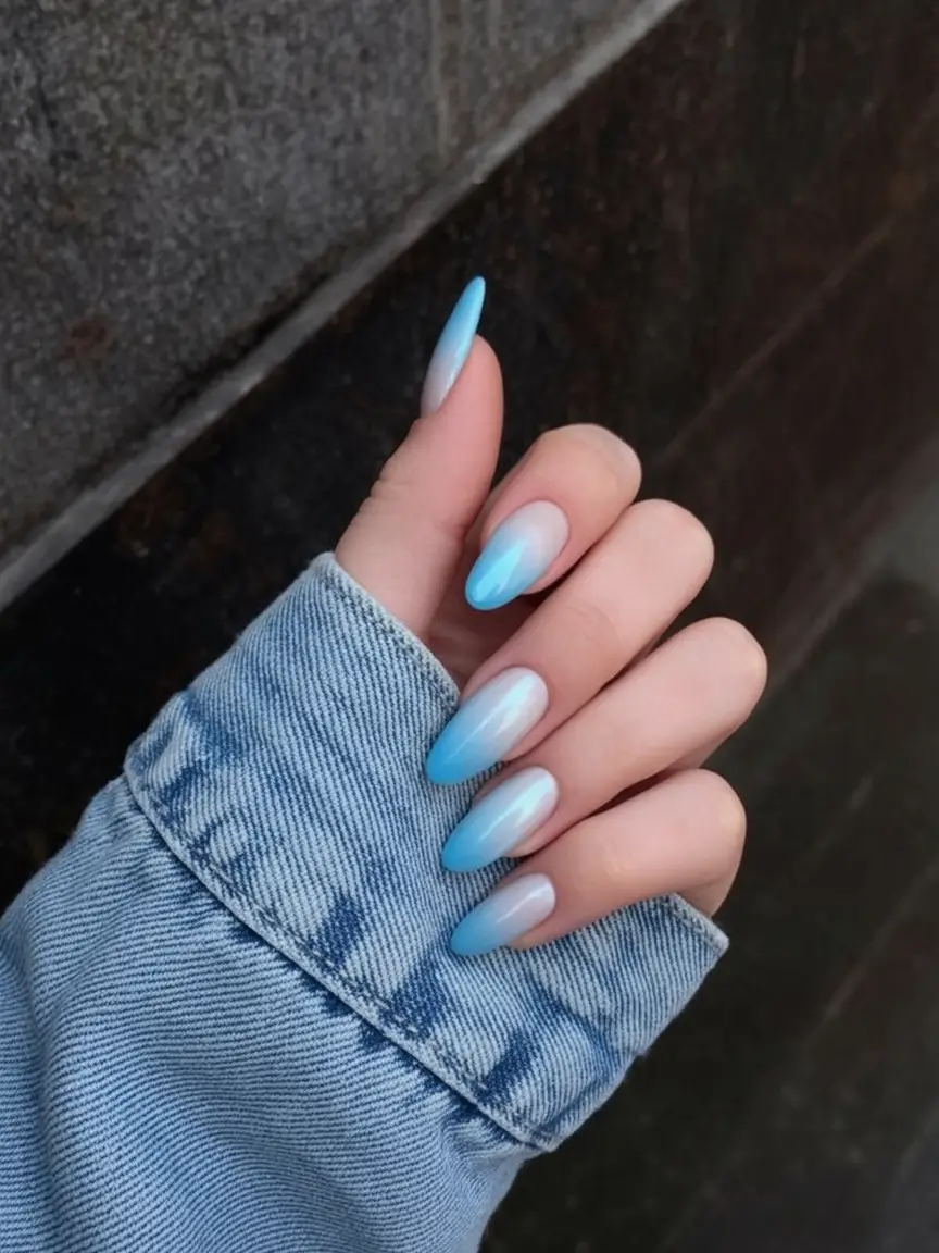 Ombre Looks for Summer 2025 Baby Blue Dip with Soft Gradient