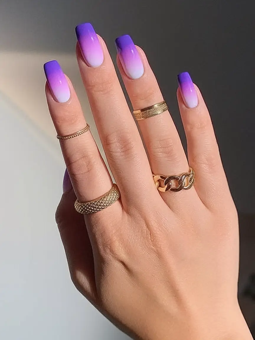 Ombre Looks for Summer 2025 Twilight Ombre: A Purple Haze Glow-Up