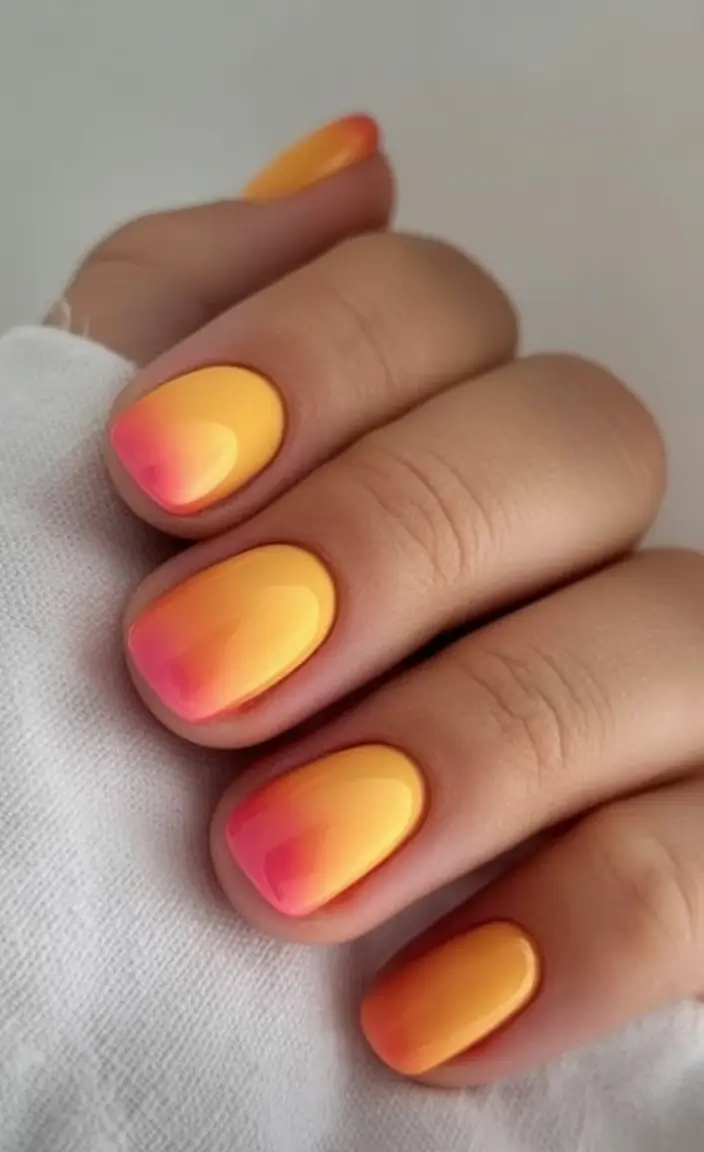 Ombre Looks for Summer 2025 Peach Glow Gradient: The Sunset Fade