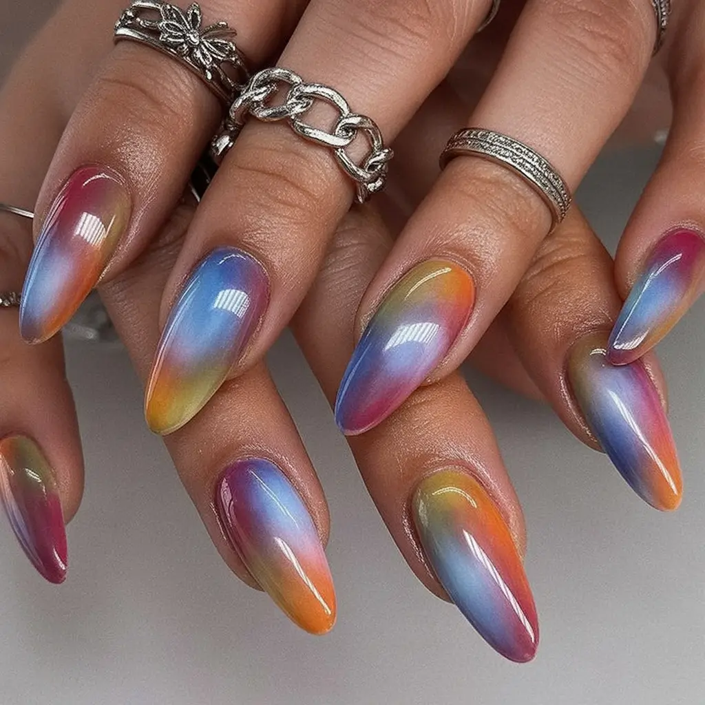 Ombre Looks for Summer 2025 Rainbow Mist: Chrome Dreams in Motion