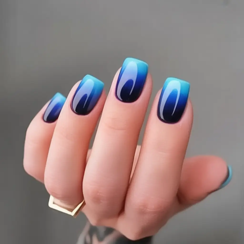Ombre Looks for Summer 2025 Deep Sea Fade: Sapphire to Sky Blue Ombre