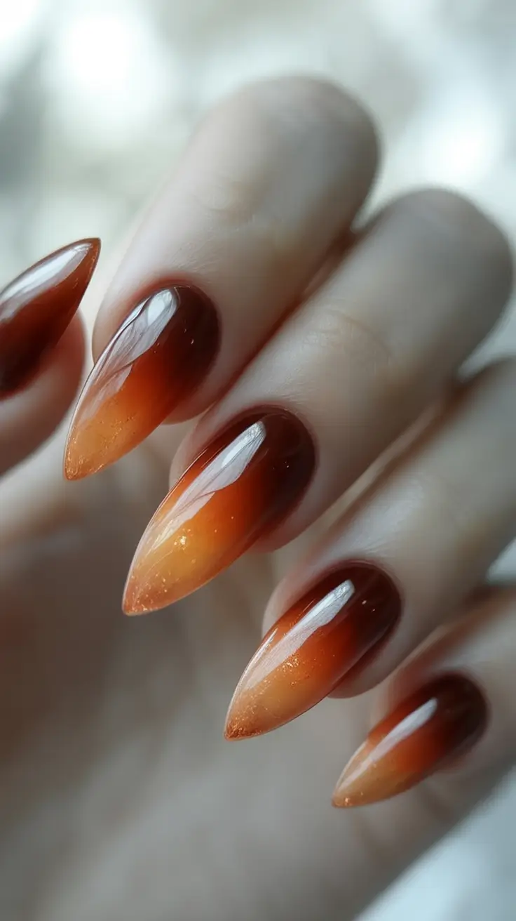 Ombre Looks for Summer 2025 Toffee Burn: Caramel-Bronze Fade with Gloss