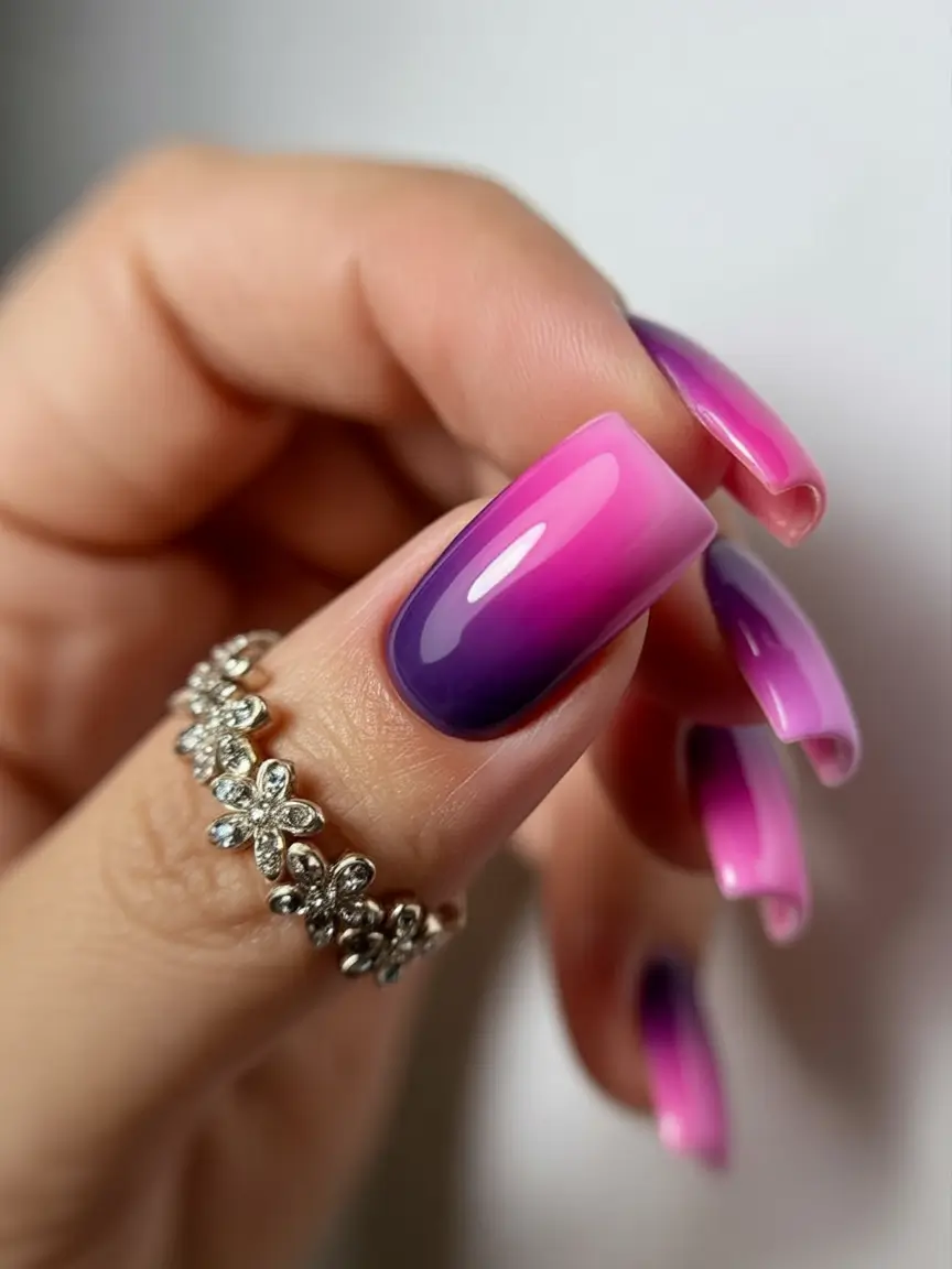 Ombre Looks for Summer 2025 Velvet Violet Fade: Plum and Bubblegum Fusion
