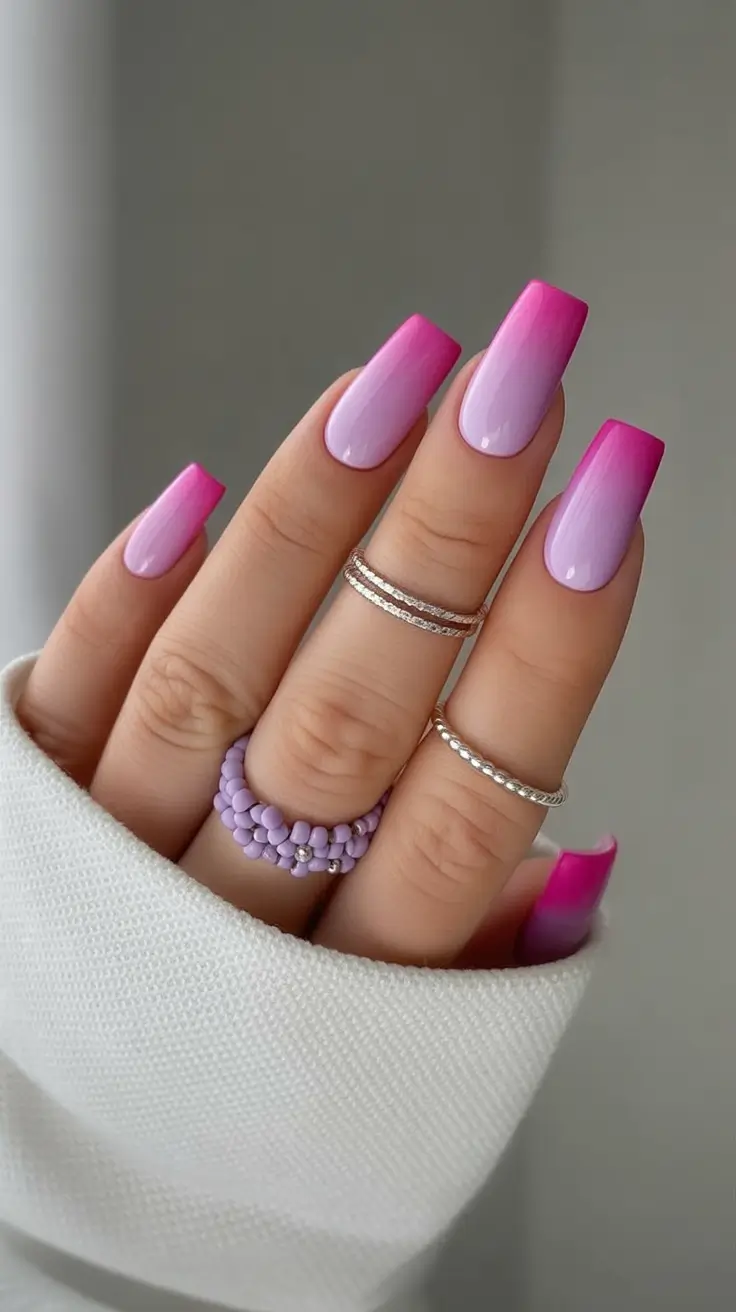 Ombre Looks for Summer 2025 Lavender Dip with Hot Pink Ends