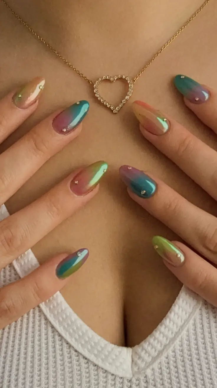 Ombre Looks for Summer 2025 Rainbow Melt with Mini Gems