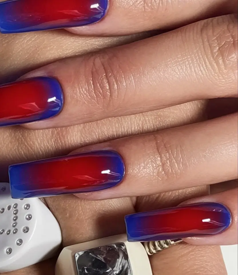 Ombre Looks for Summer 2025 Red & Royal Blur Ombre