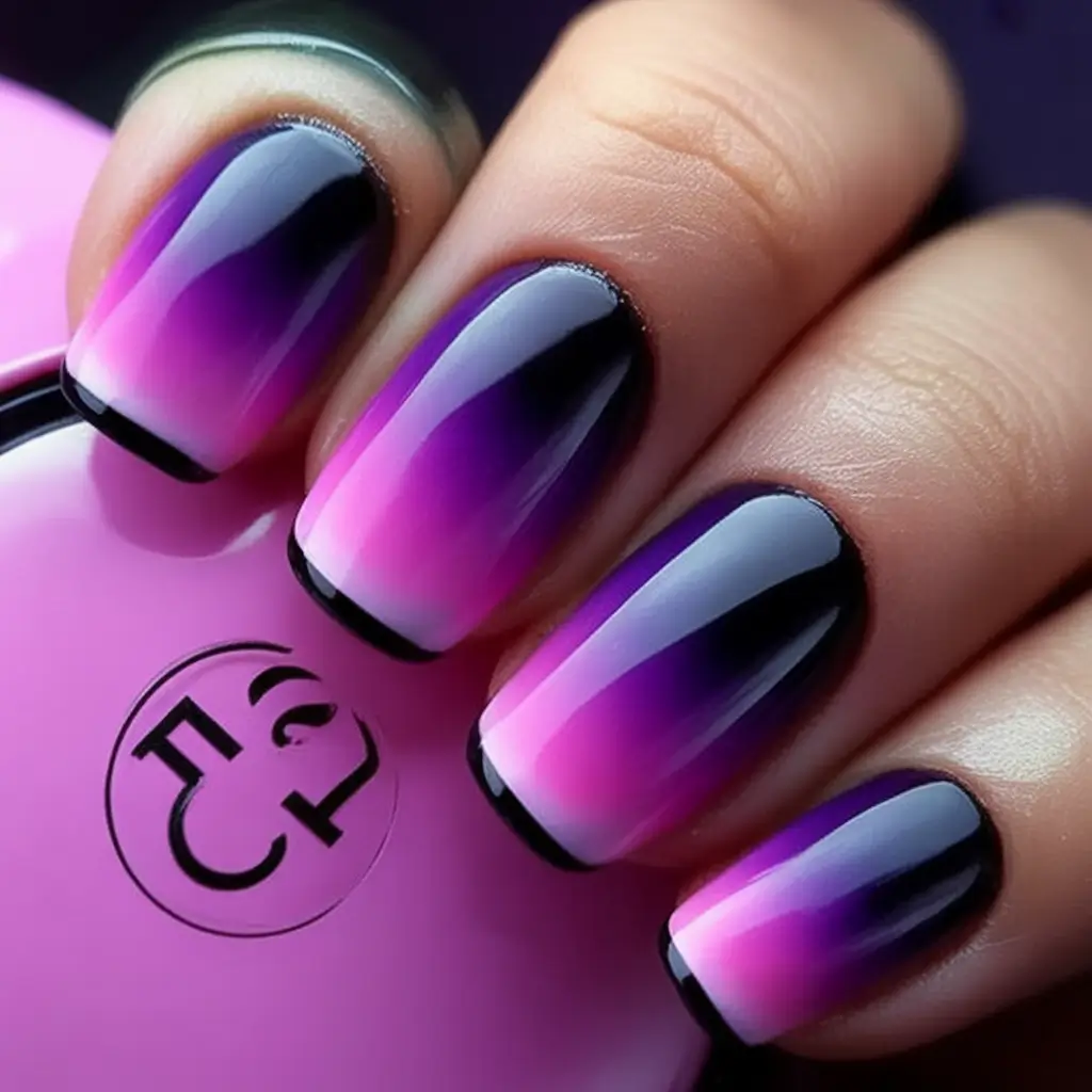 Ombre nails made for summer 2025 Blackberry Fade With Punchy Purple