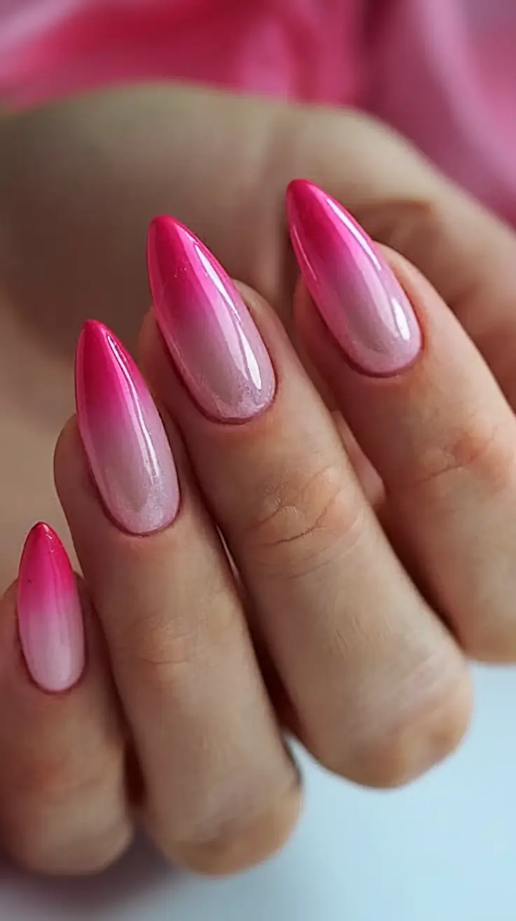 Ombre Nails Made for Summer 2025 Hot Pink Fade for the Bold and Bright