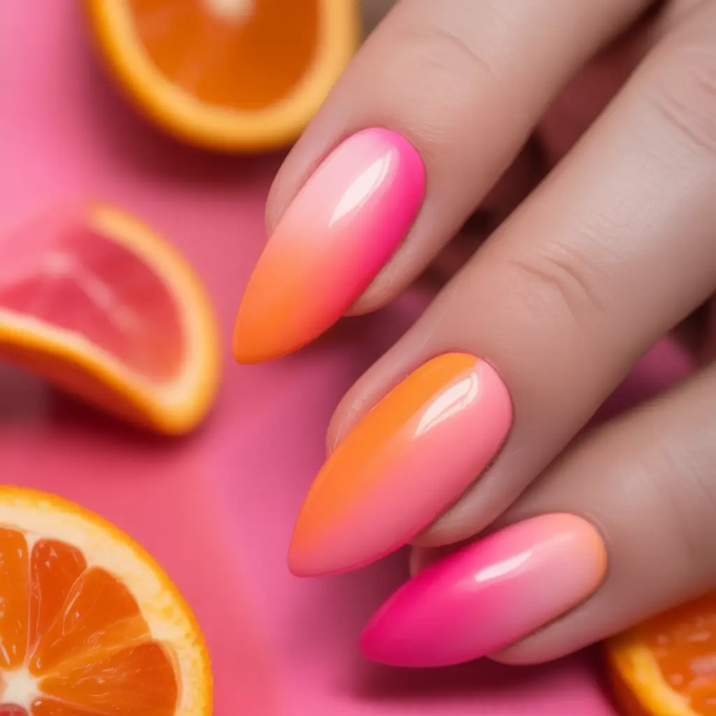 Ombre Nails Made for Summer 2025 Sunset Sorbet Blend