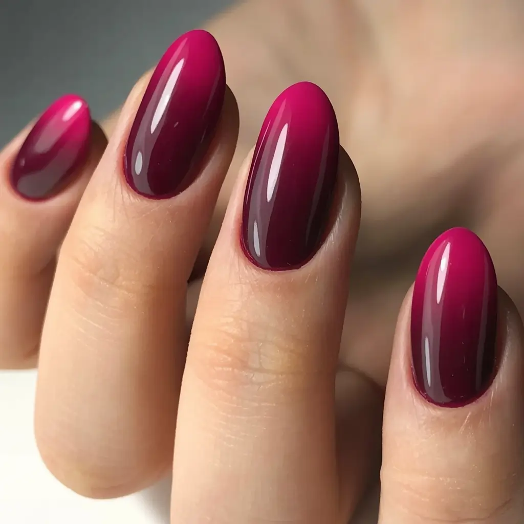 Ombre Nails Made for Summer 2025 Deep Cherry Ombre Gloss