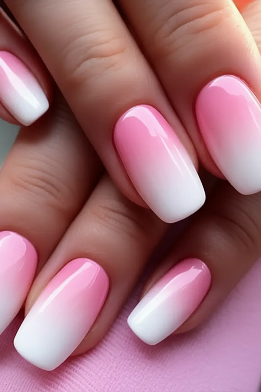 Ombre nails made for summer 2025 Soft Pink French Fade For A Feminine Glow