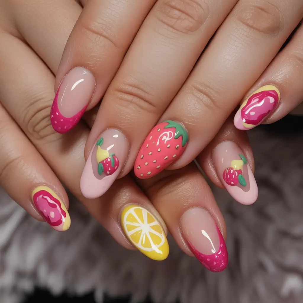 Oval Nail Looks for Summer 2025 Fruit Stand Fantasy