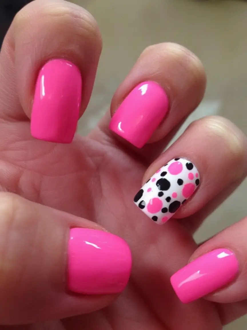 Pink Summer Nails for 2025 Vibes Dot Pop Playdate