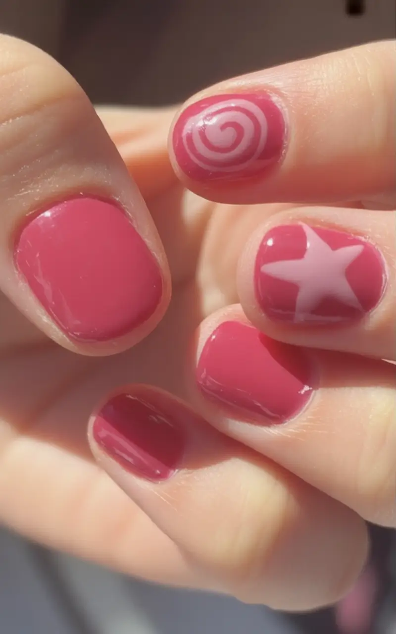 Pink Summer Nails for 2025 Vibes Playful Shorties with Retro Soul