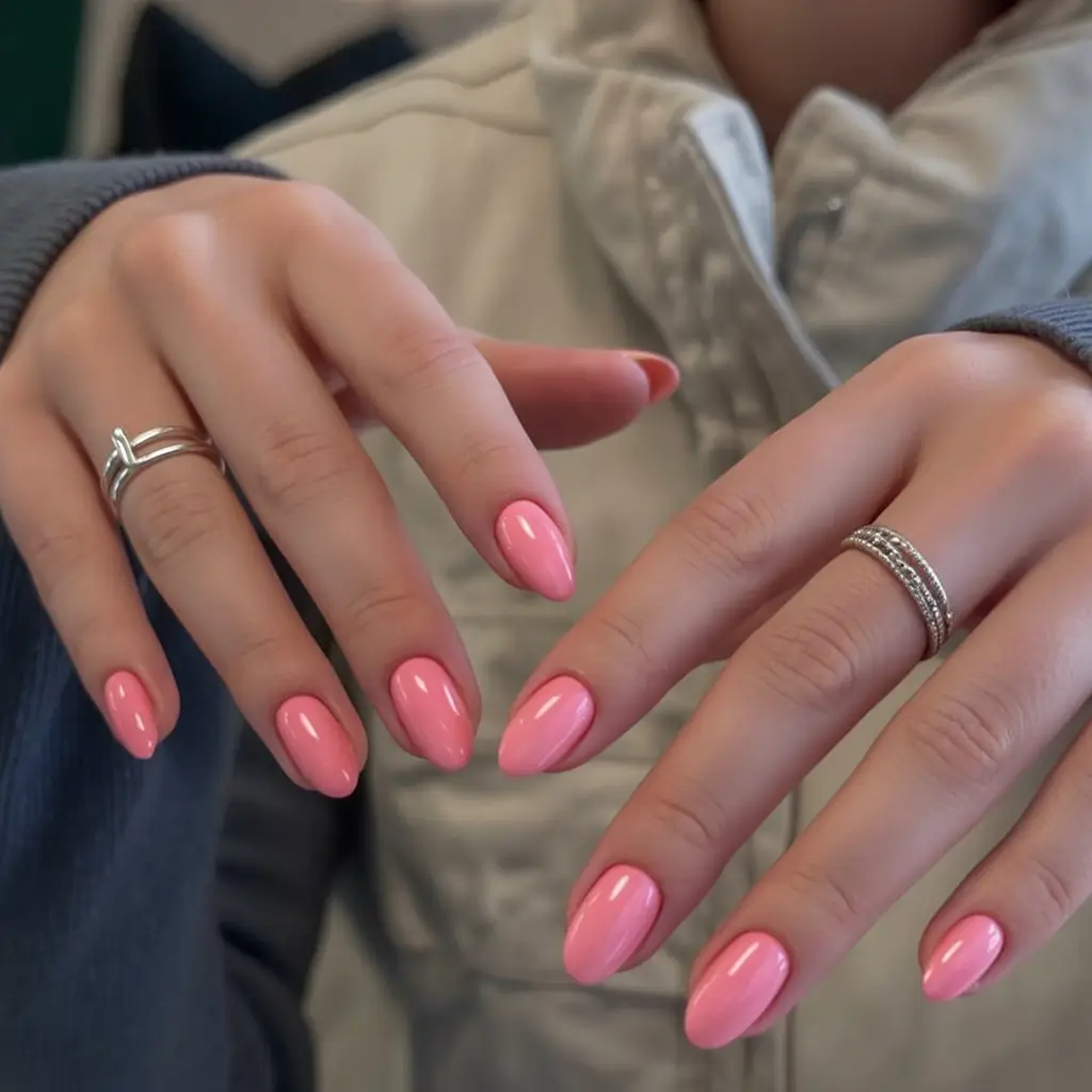 Pink Summer Nails for 2025 Vibes Cotton Candy Gloss with Sunset Undertones