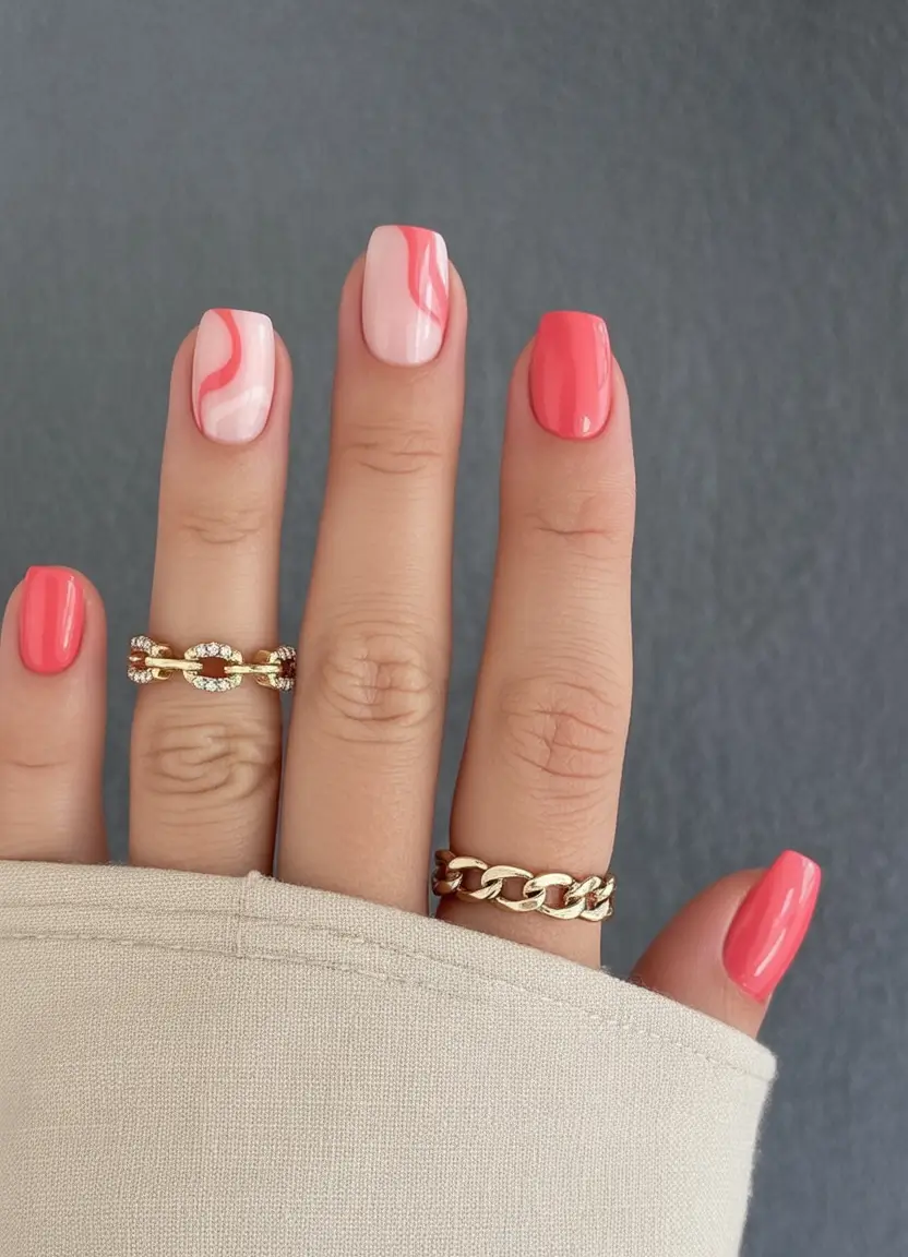 Pink Summer Nails for 2025 Vibes Watermelon Sugar Waves