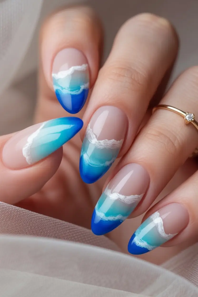 Pretty Nails You’ll Love in 2025 Ocean Breeze Blue Ombre