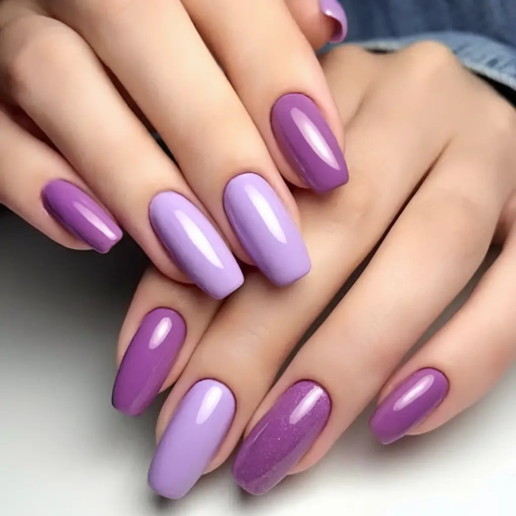 Purple Nail Inspo for 2025 Summer Plum and Lilac Power Pairing