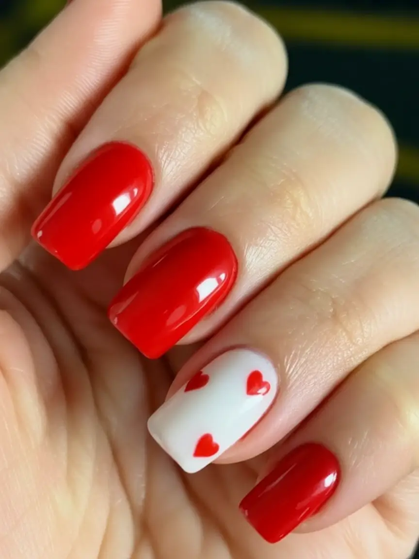 Red Nails That Pop Summer 2025 Mini Hearts On A Classic Red Canvas