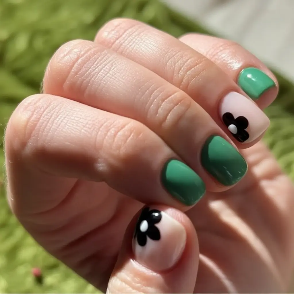 Round Nail Inspo for Summer 2025 Mod Petals and Mint Hues
