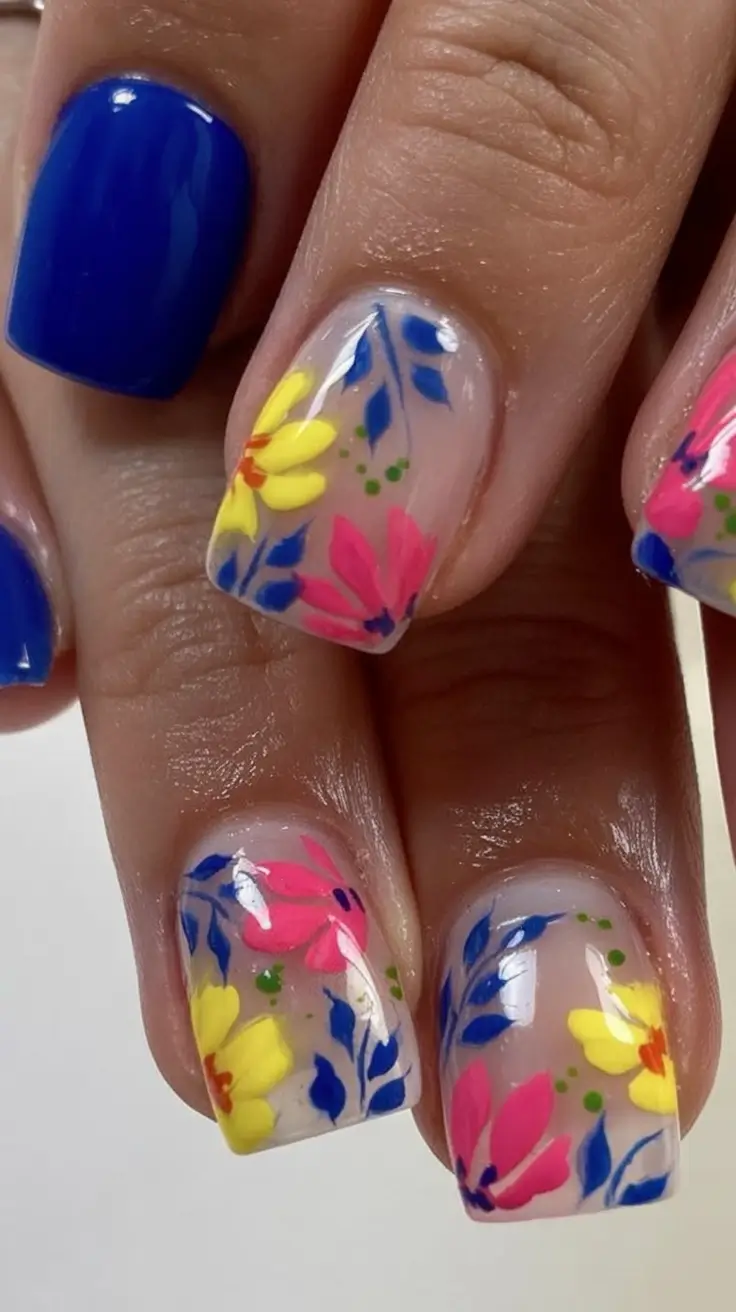 Short Acrylics for Summer 2025 Fun Garden Pop Acrylics