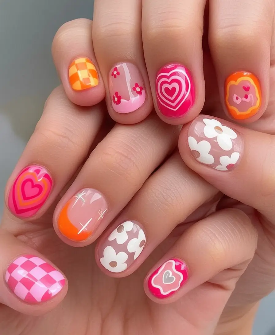 Short Nail Inspo for Summer 2025 Sticker Bomb Pop Art Vibes