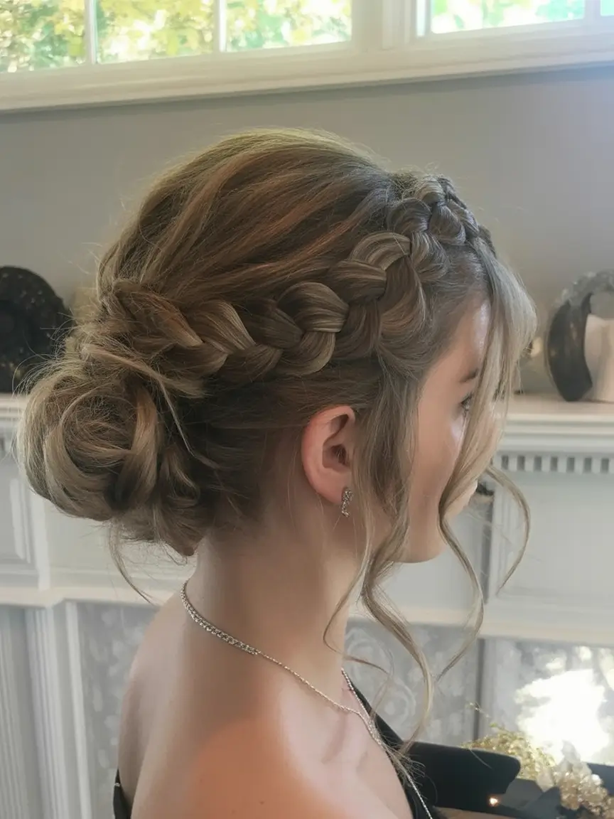 Simple Bun Hairstyle Inspirations - Summer 2025 Braided Low Bun with Soft Volume