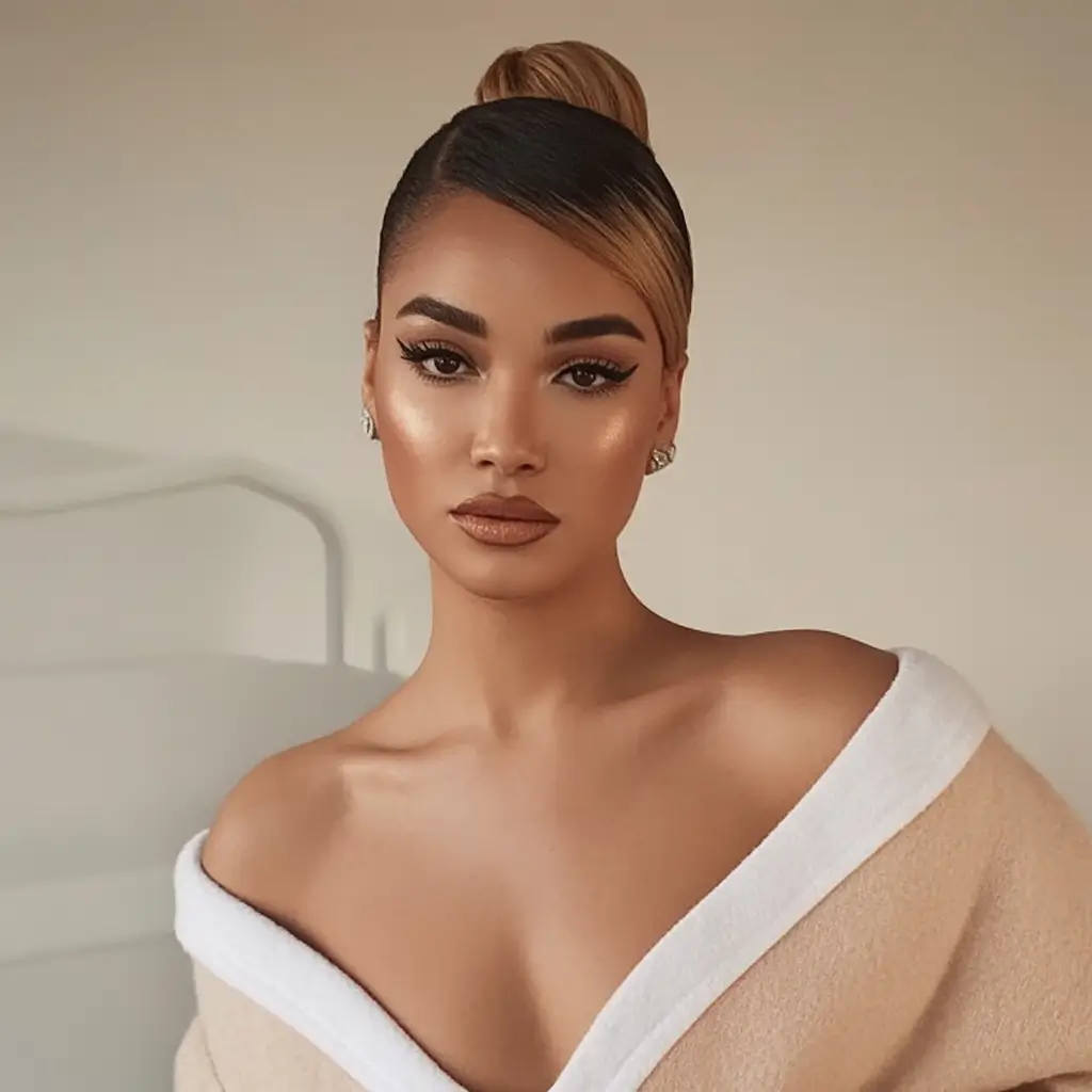 Simple Bun Hairstyle Inspirations – Summer 2025 Sleek Sculpted Wrap Bun