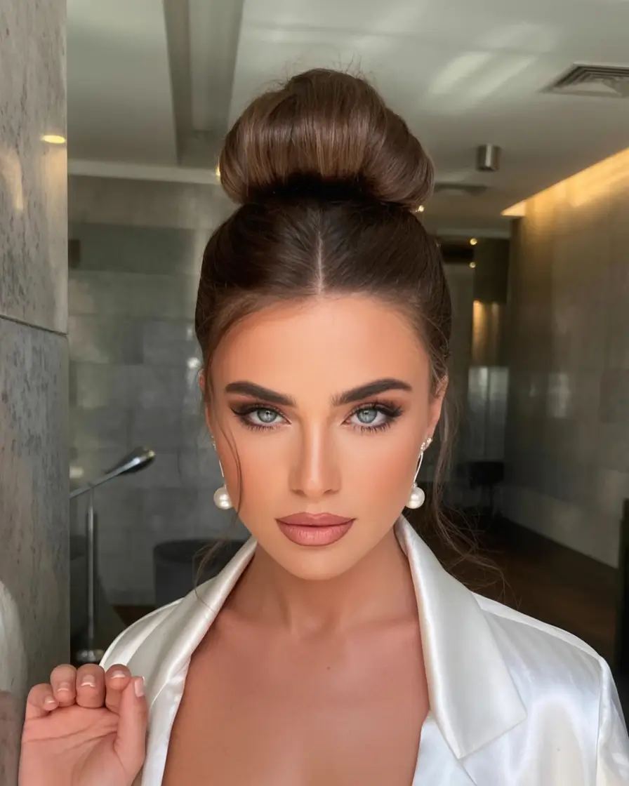 Simple Bun Hairstyle Inspirations - Summer 2025 Elevated Sock Bun with Modern Volume