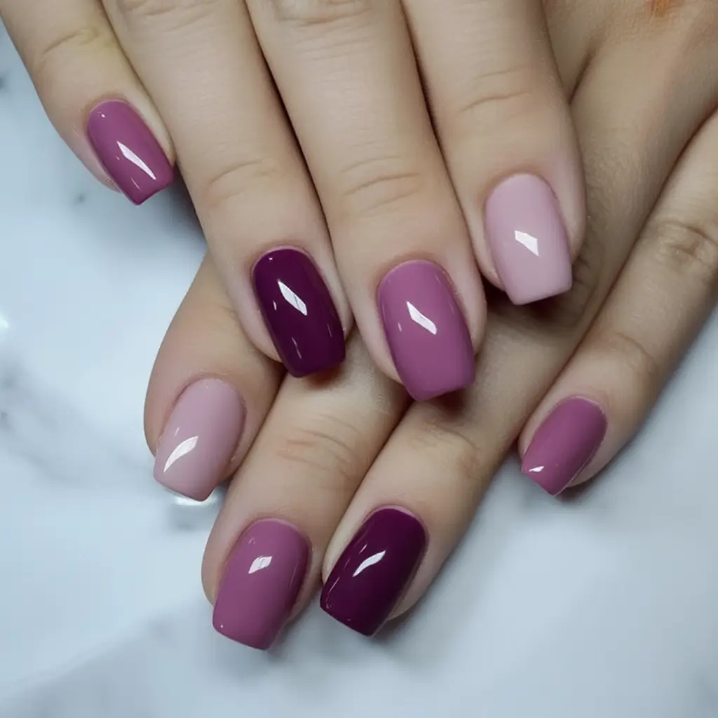 Simple Nails for a Chill 2025 Summer Rosé Sangria Gradient