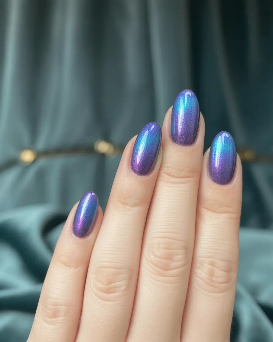 Ultraviolet Duochrome with Spacey Shift - Summer 2025 Acrylics Nails Ideas