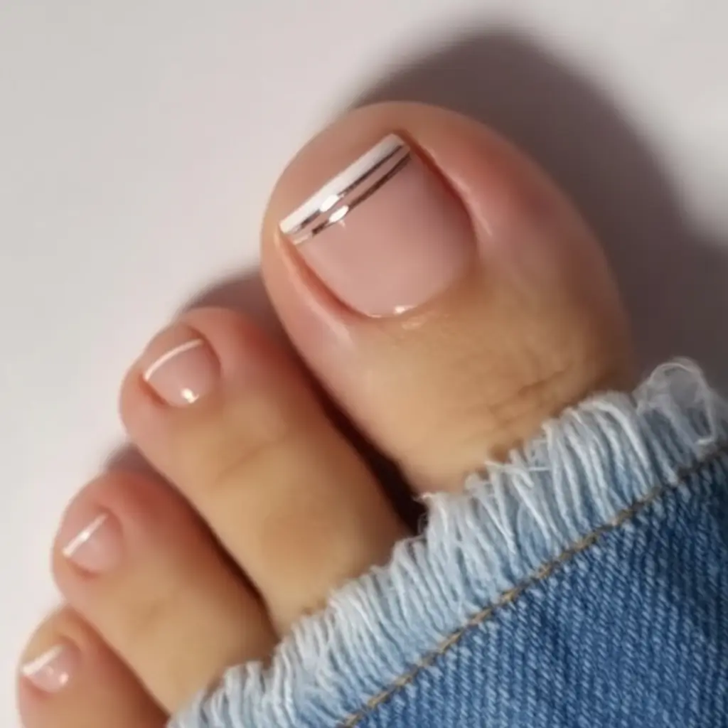 Toe Designs to Try in Summer 2025 Barely-There With A Twist: Chrome-Tipped Minimalist.