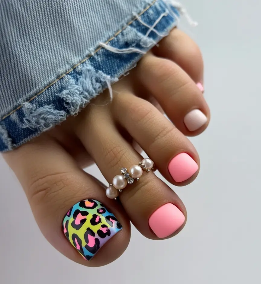 toes that shine in july 2025 Pastel Leopard Pop