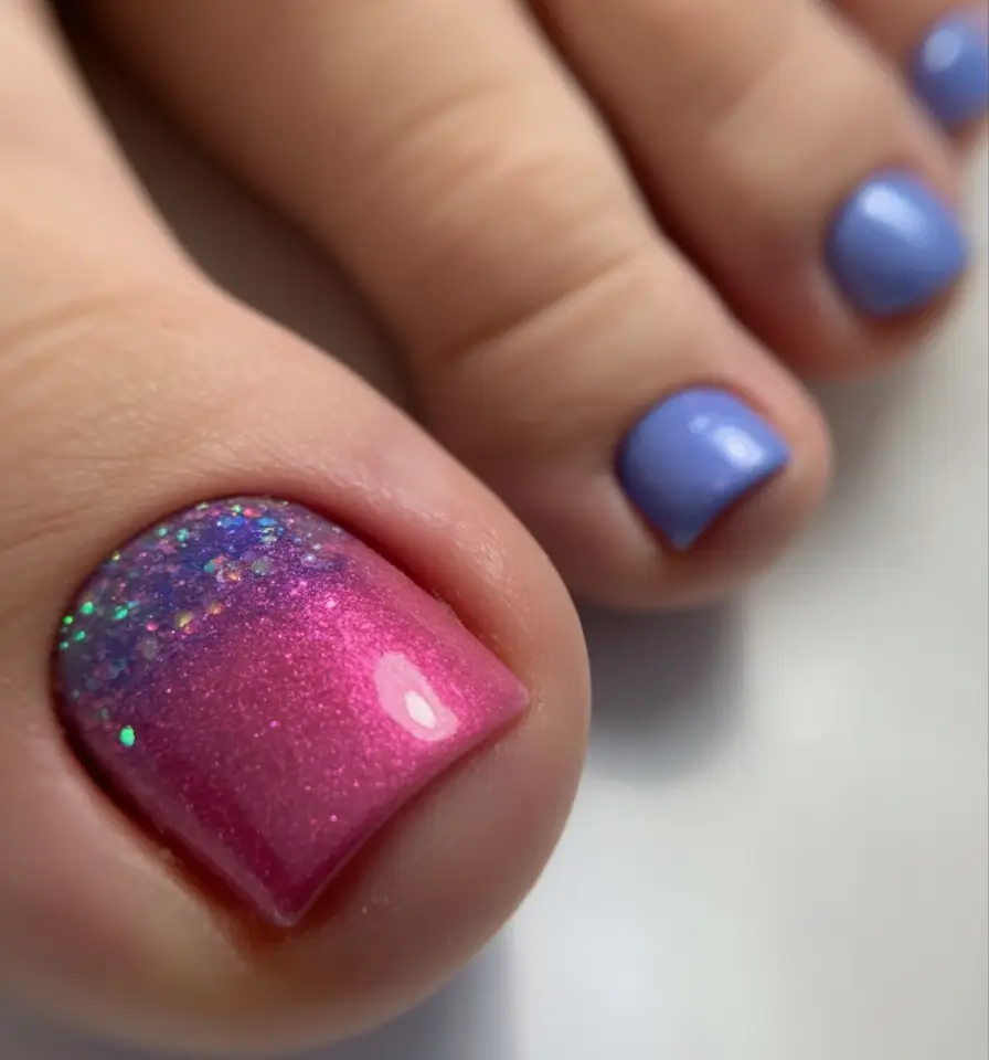 Toes That Shine in July 2025 Mermaid Sparkle Fade
