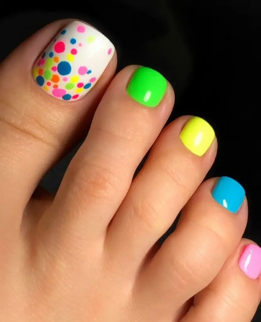 toes that shine in july 2025 Neon Sprinkle Toes