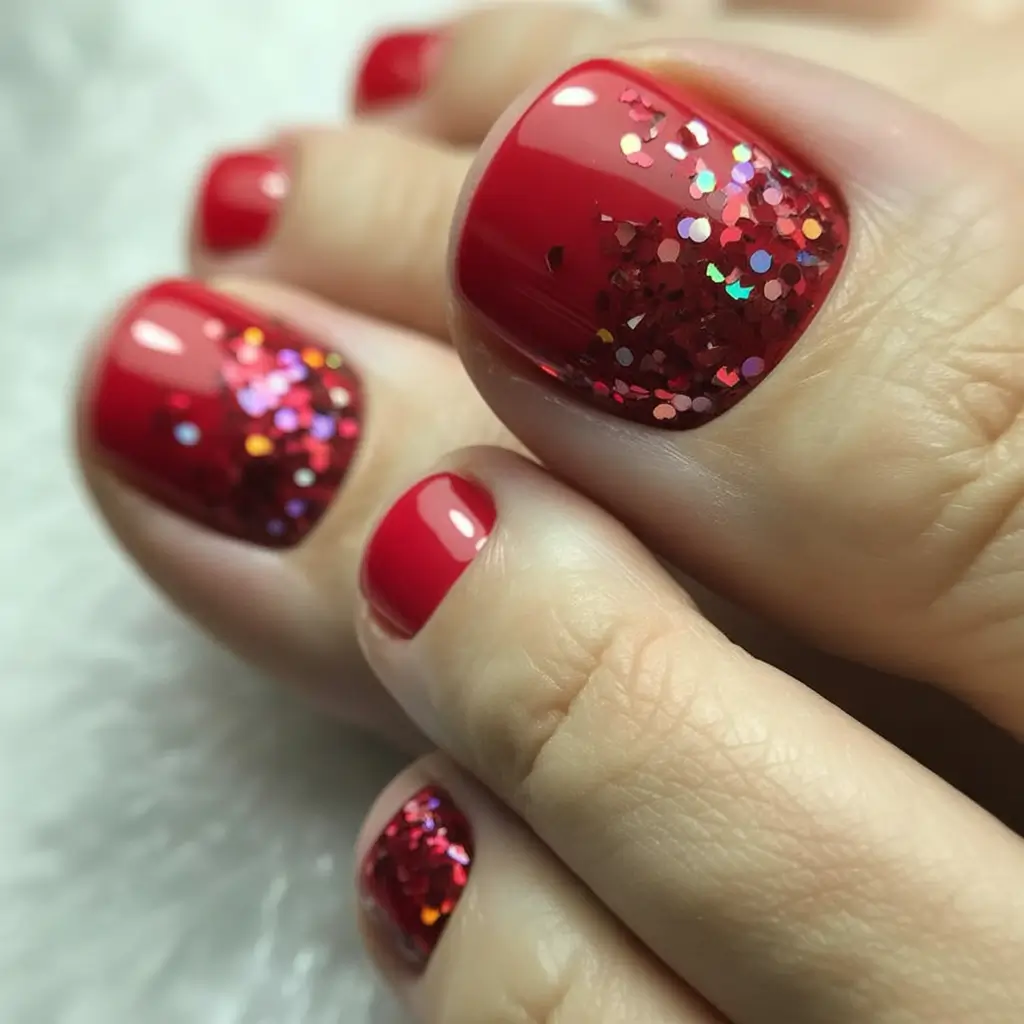 toes that shine in july 2025 Ruby Confetti Burst