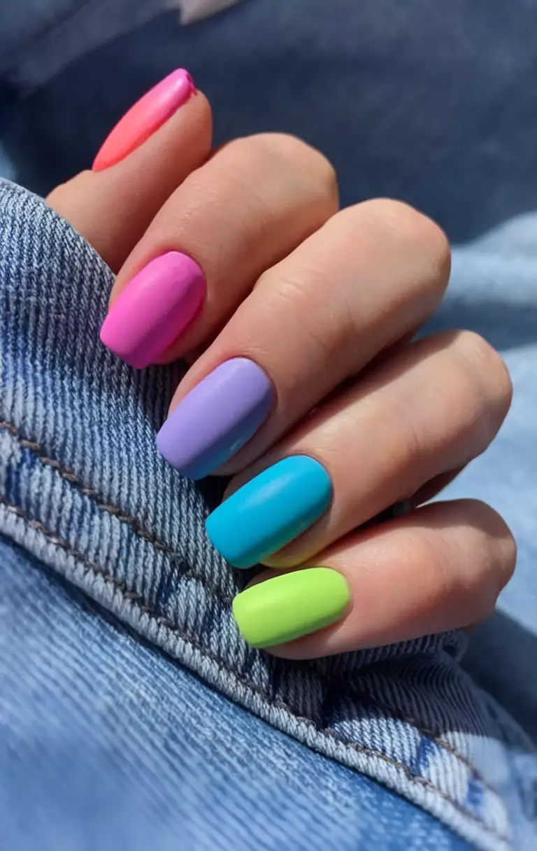 Summer 2025 Top Colors Thumbnail: Rainbow Matte Party