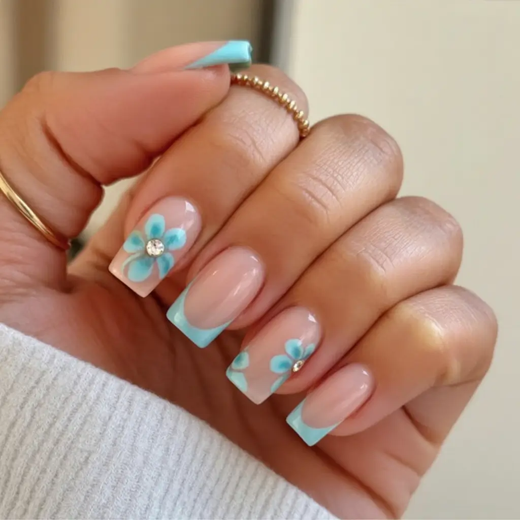 Top Nail Colors for Summer 2025 Fresh Blue Blossoms