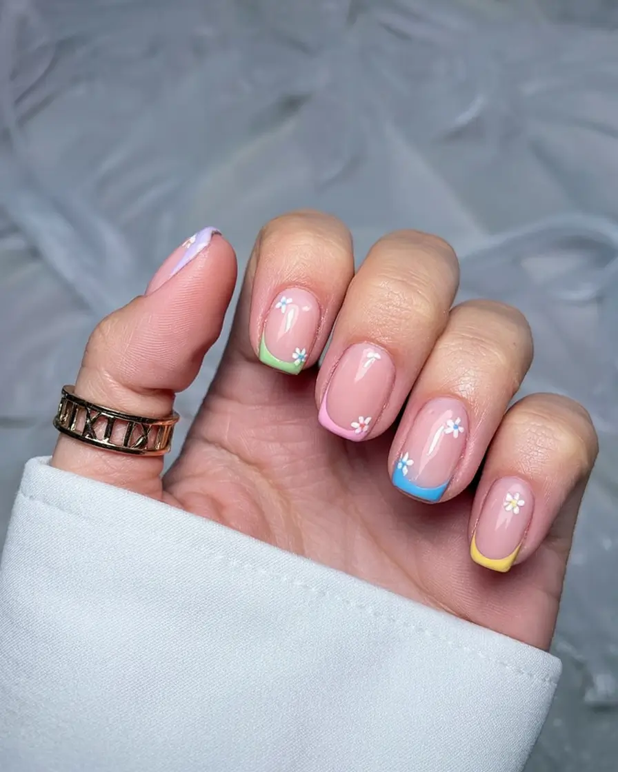 Top Nail Colors for Summer 2025 Pastel Tips and Tiny Daisies