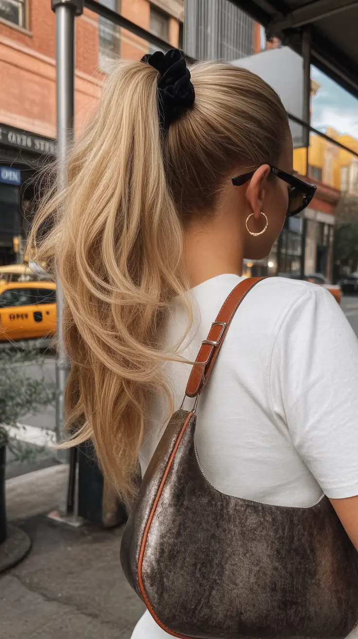 Trendy Ponytails for an Easy Summer Look 2025 Voluminous High Ponytail With Soft Waves