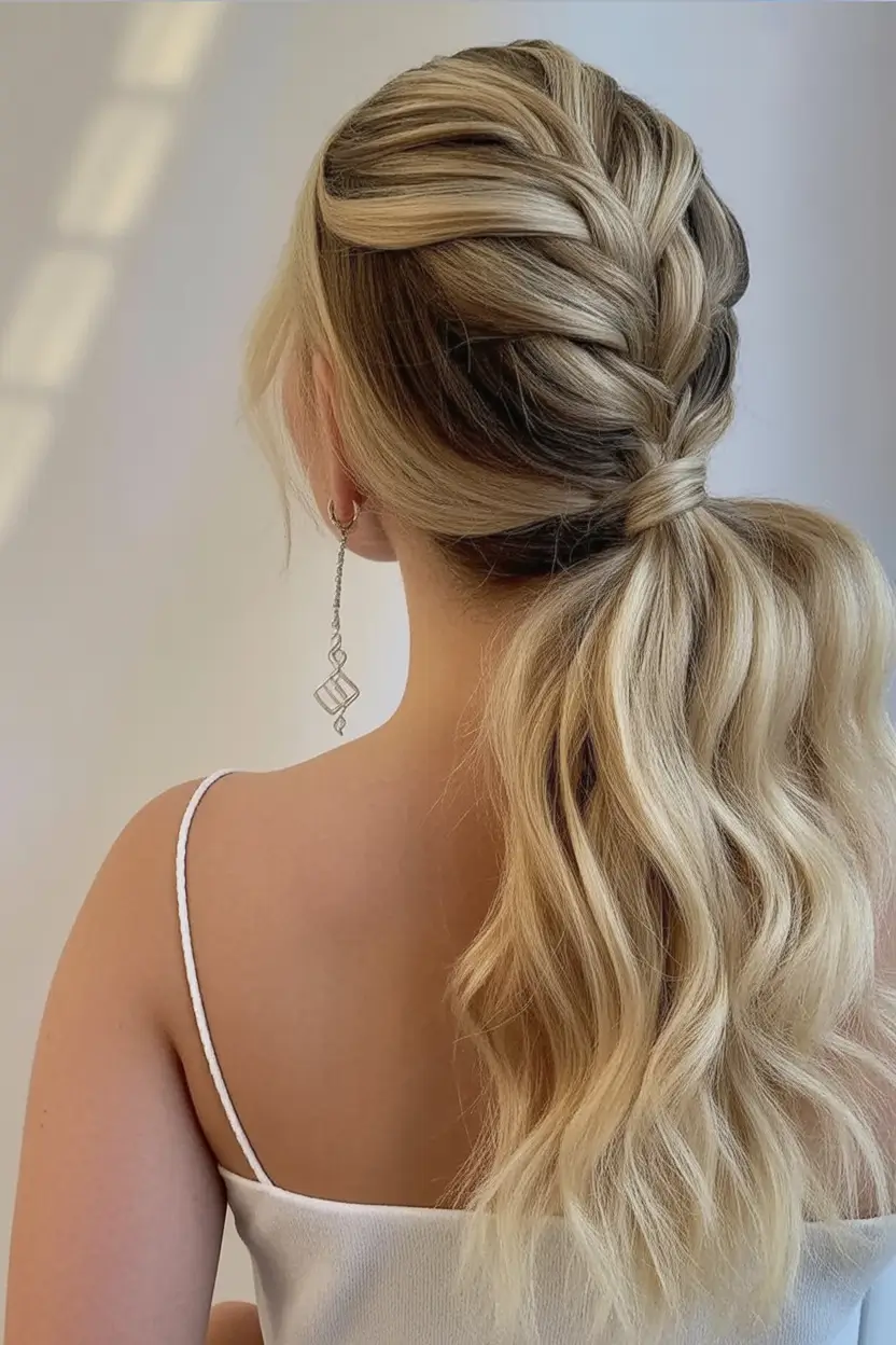 Trendy Ponytails for an Easy Summer Look 2025 Blonde French Braid Into Ponytail