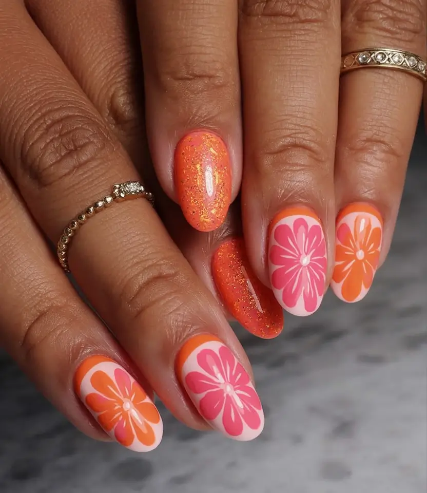 Tropical Fruit Nails for Summer 2025 Red Orange Citrus Pop