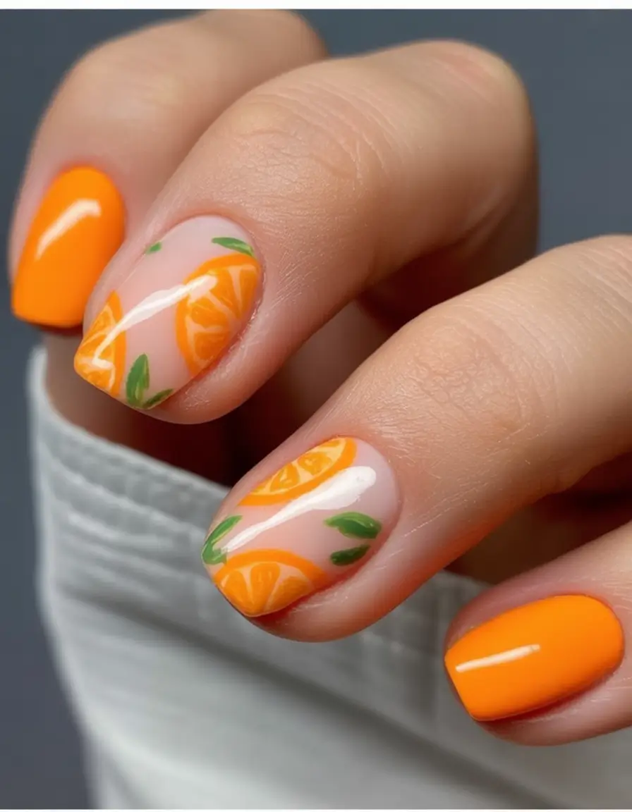 Tropical Fruit Nails for Summer 2025 Sunburst Slices on Shorties
