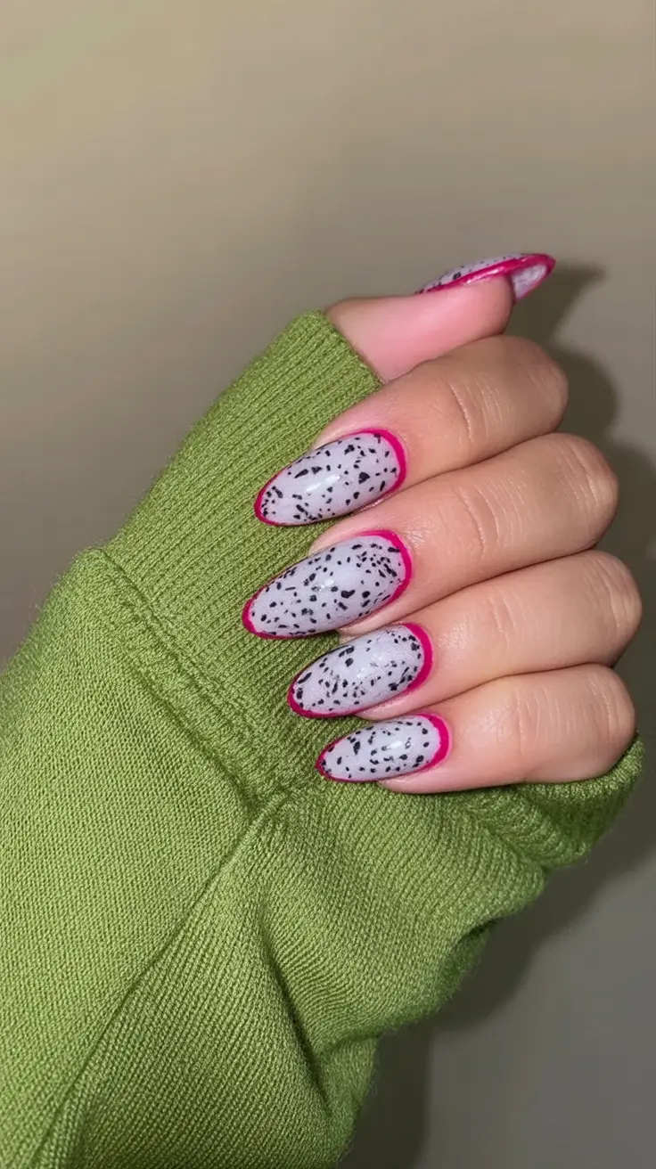 Tropical Fruit Nails for Summer 2025 Dragonfruit Dot Matrix