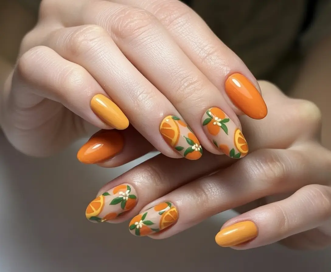 Tropical Fruit Nails for Summer 2025 Orange Grove Glow